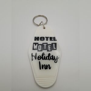 Motel Custom Keychain Retro Styled Black And White Holiday Inn Inspired Keyring